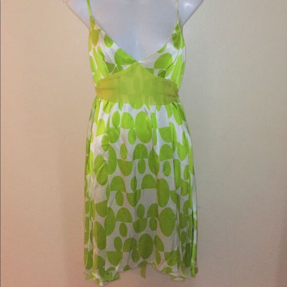 Retro Lime Polka Dot Dress - Picture 1 of 4